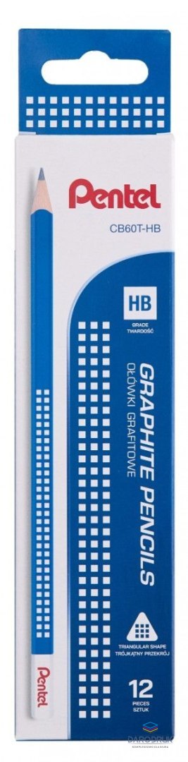 Pentel Ołówek trójkątny drewniany HB Pentel (CB60T-HB)