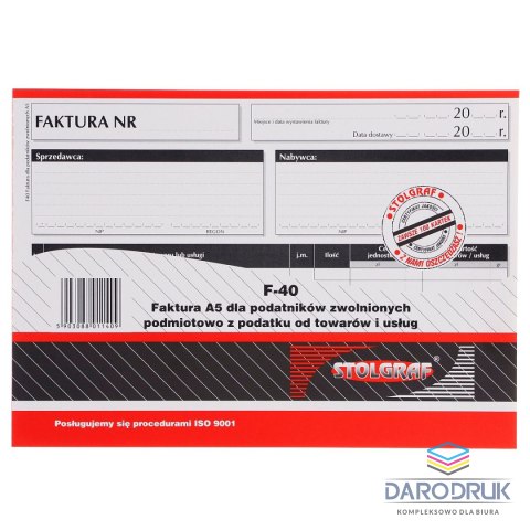 Stolgraf Druk samokopiujący A5 100k. Stolgraf (F40)