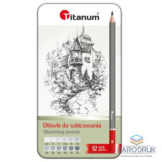 Titanum Ołówek w metalowym pudełku 8B-2H Titanum