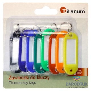 Titanum PLASTIKOWE ZAWIESZKI DO KLUCZY 8SZT MIX KOLORÓW NA BLISTRZE