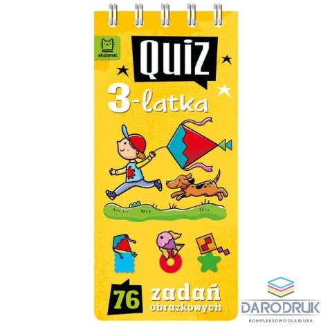 Aksjomat Książka dla dzieci Quiz 3-latka. 76 zadań obrazkowych Aksjomat