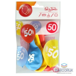 Arpex Balon gumowy z nadrukiem cyferki - 50 (3 szt.) mix 280mm Arpex (KB2020-50-9944)