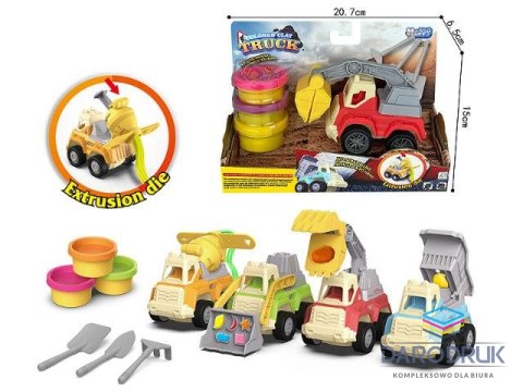 Bigtoys Masa plastyczna dla dzieci z autem 4 wzory mix Bigtoys (BPLA7155)