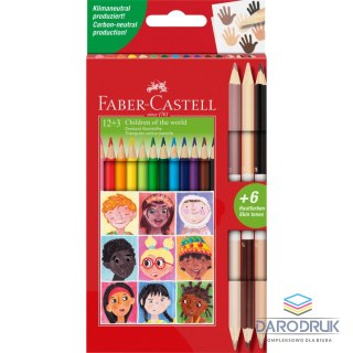 Faber Castell Kredki ołówkowe Children of the world 12+3 kol. Faber Castell (511514 FC)