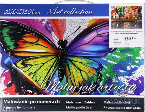 Flamingo Line Zestaw kreatywny Malowanie po numerach 30x40cm Szczenięta Flamingo Line (FSY79)