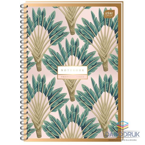 Interdruk Kołozeszyt (kołonotatnik) A6 Metalic Satin Gold 80k. 70g krata Interdruk (KOŁOZA680MSG)