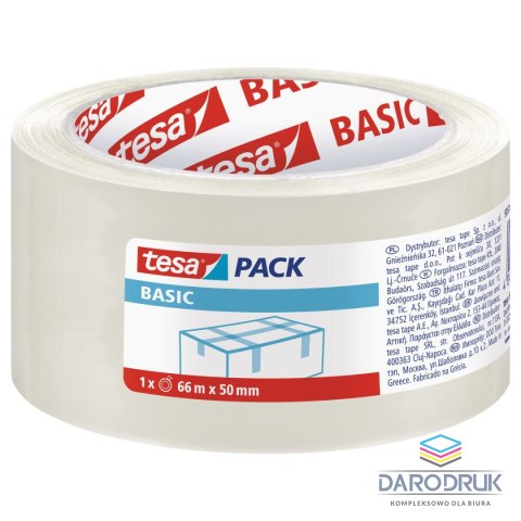 Tesa Taśma pakowa Basic 50x66 [mm x m] przezroczysta Tesa (58570-00000-00)
