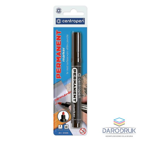 Centropen Marker permanentny wkład czarny 2,5mm okrągła końcówka Centropen (8566)
