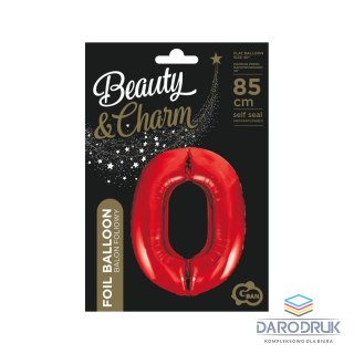 Godan Balon foliowy cyfra 0 czerwona 85cm Godan (BCHCW0)
