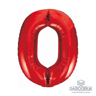 Godan Balon foliowy cyfra 0 czerwona 85cm Godan (BCHCW0)