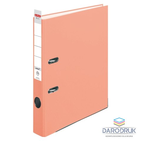 Herlitz Segregator dźwigniowy 50028498 Q.file protect A4 50mm łososiowy Herlitz (300005712)