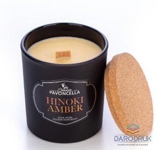 Pavoncella Świeczka ozdobna Classico Hinoki Amber czarna 135 g Pavoncella (5905711530097)