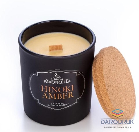 Pavoncella Świeczka ozdobna Classico Hinoki Amber czarna 135 g Pavoncella (5905711530097)