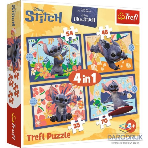 Trefl Puzzle Stitch Wakacje na Hawajach 4w1 el. Trefl (34666)