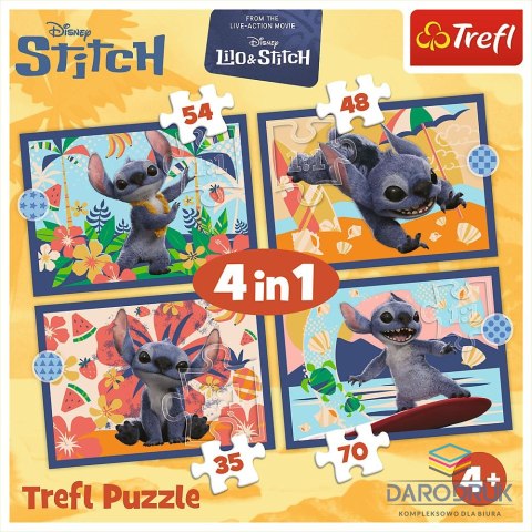 Trefl Puzzle Stitch Wakacje na Hawajach 4w1 el. Trefl (34666)