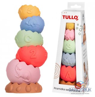 Tullo Układanka Edukacyjna piramidka sensoryczna, bez dziurki. Tullo (611)