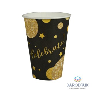 Arpex Kubek jednorazowy Glam Party (8 szt.) czarne papier 200ml Arpex (DC9128CZA)