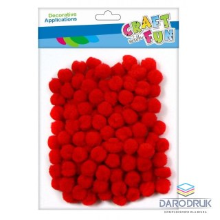 Craft With Fun Pompony czerwone 120 szt Craft With Fun (463922)