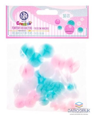 Creatinio Pompony pastelowe koronkowe pastelowy 30 szt Creatinio (335122008)