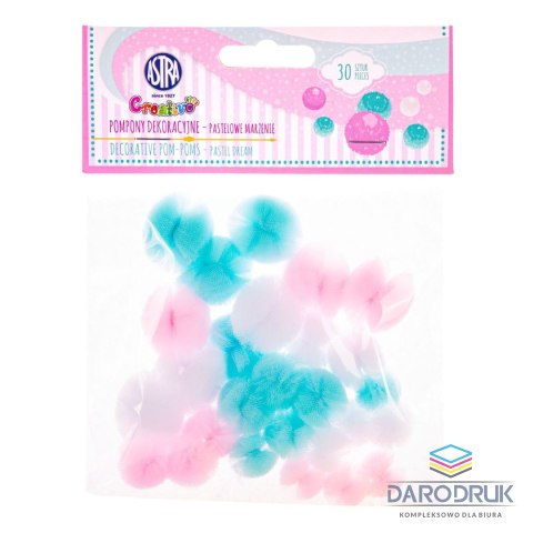 Creatinio Pompony pastelowe koronkowe pastelowy 30 szt Creatinio (335122008)