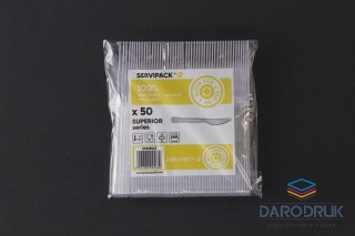 Gabi-Plast Nóż jednorazowy przeźroczysty wielkokrotnego uzytku 50 szt Gabi-Plast