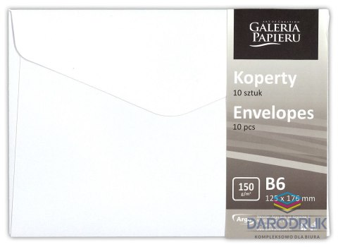 Galeria Papieru Koperta B6 pearl biały biała Galeria Papieru (280839) 10 sztuk