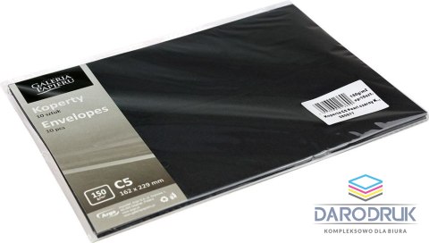 Galeria Papieru Koperta C5 pearl czarny czarna Galeria Papieru (280677) 10 sztuk