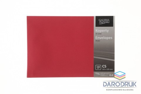 Galeria Papieru Koperta C5 pearl czerwony k czerwona Galeria Papieru (280638) 10 sztuk