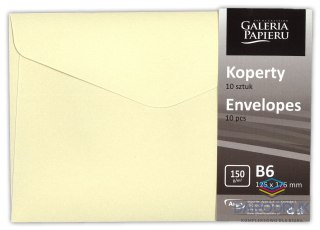 Galeria Papieru Koperta B6 pearl kremowy beżowa Galeria Papieru (280841) 10 sztuk