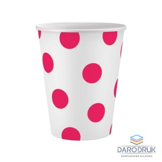 Godan Kubek jednorazowy Groszki magneta 6szt. papier 250ml Godan (PW-KPGM)
