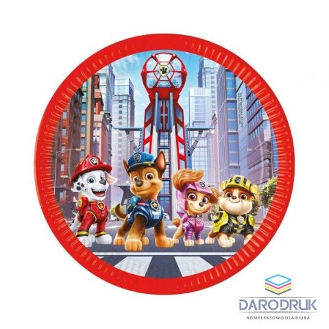 Godan Talerz jednorazowy Paw Patrol: The Movie 8 szt. papier śr. 230mm 8 szt Godan (93453)