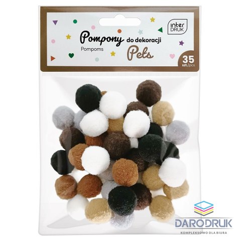 Interdruk Pompony PETS 5902277337238 tęczowe 36 szt Interdruk (35szt)