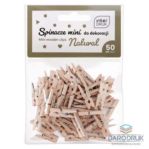 Interdruk Spinacze NATURALNE DO dekoracji 5902277337306 50 szt Interdruk (MINI)