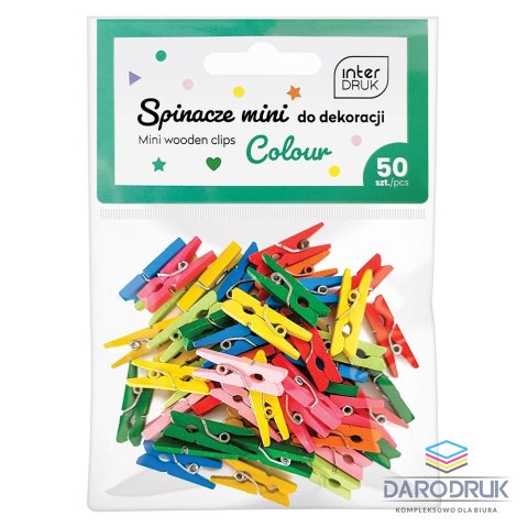 Interdruk Spinacze kolorowe DO dekoracji 5902277337290 50 szt Interdruk (MINI)