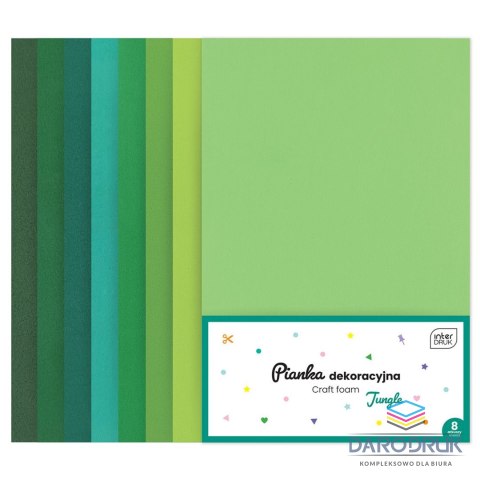 Noster Arkusz piankowy pianka dekoracyjna JUNGLE kolor: mix 8 ark. [mm:] 210x297 Noster (8szt)