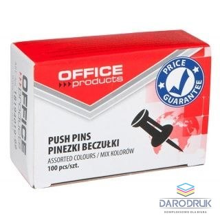 Office Products Pinezki beczułki kolor: mix 100 szt Office Products (18194019-99)