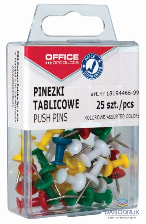 Office Products Pinezki beczułki kolor: mix 25 szt Office Products (18194466-99)