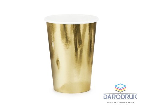 Partydeco Kubek jednorazowy złoty, 6 szt. papier 220ml Partydeco (KPP57-019ME-EU1)