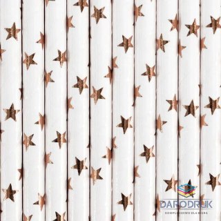 Partydeco Słomka papierowe, jasne różowe złoto, 19.5cm 10 szt Partydeco (SPP5M-019RJ)