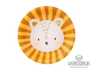Partydeco Talerz jednorazowy Lew papier śr. 180mm 6 szt Partydeco (TPP76)