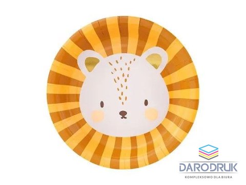 Partydeco Talerz jednorazowy Lew papier śr. 180mm 6 szt Partydeco (TPP76)