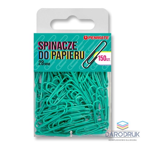 Penmate Spinacze standard zielononiebieski TT8317 28mm 150 szt Penmate (spinacz kolorowy 28mm)
