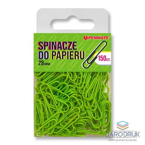Penmate Spinacze standard żółtozielone TT8319 28mm 150 szt Penmate (spinacz kolorowy 28mm)