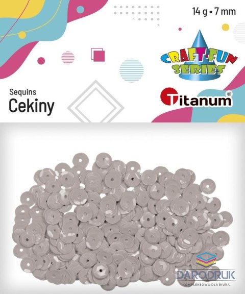 Titanum Cekiny Craft-Fun Series okrągłe 7mm szary jasny 14g Titanum
