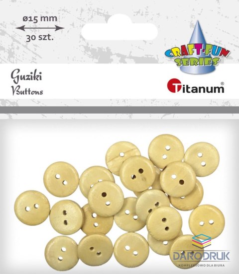 Titanum Guziki Craft-Fun Series naturalny 15 szt Titanum (WDY032)