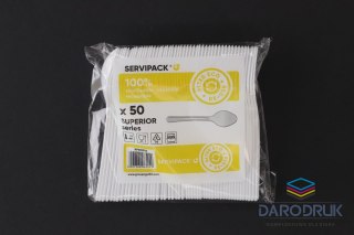 (nd) Łyżka wielokrotnego użytku BIAŁA wielkokrotnego uzytku 50 szt (nd)