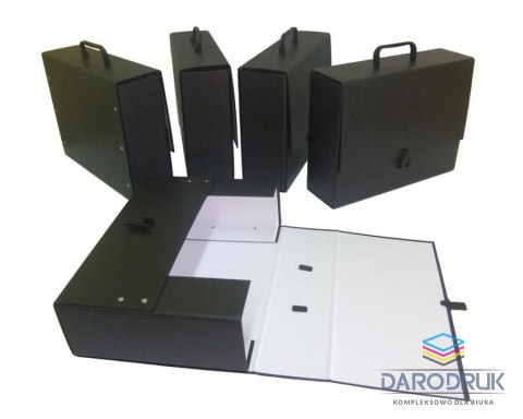 Delfin Teczka z szerokim grzbietem na zatrzask A4 czarny Delfin (5907623219664)