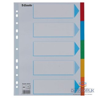 Esselte Przekładka czysta A4 mix kolorów 160g 5k [mm:] 225x297 Esselte (100191)