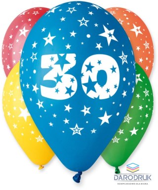 Godan Balon gumowy Z NADRUKIEM 5 szt mix 12cal Godan (GS110/30)