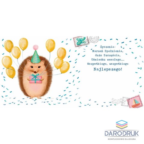 Henry Kartka składana kw Karnet KW jeż Henry (5905701485796)